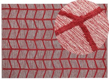 Teppich Baumwolle rot 160 x 230 cm geometrisches Muster SIVAS
