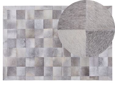 Tapis gris avec motif quadrillé 140 x 200 cm ALACAM