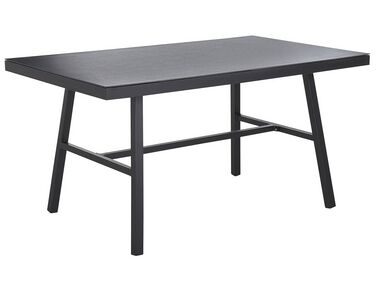 Kovový záhradný jedálenský stôl 150 x 90 cm čierny CANETTO