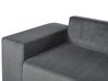 Canapé-lit d'angle à droite avec rangement en velours côtelé gris foncé LUSPA_898729