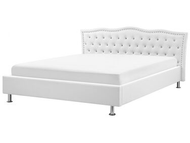Łóżko ekoskóra 180 x 200 cm białe METZ