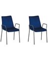 Lot de 2 chaises de salle à manger en velours bleu marine JEFFERSON_788547
