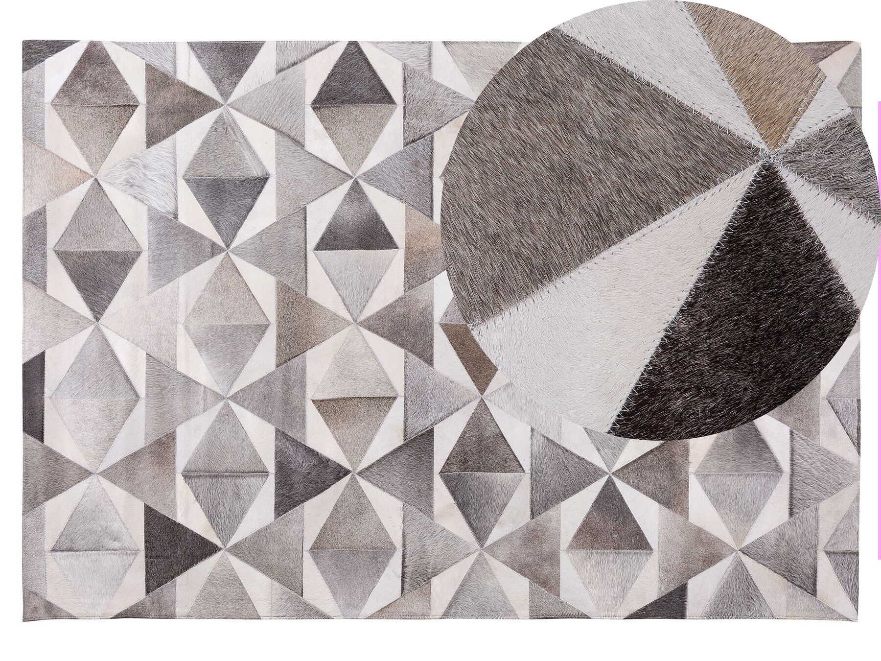 Eleganter Teppich grau geometrisches Muster 140 x 200 cm Alaka