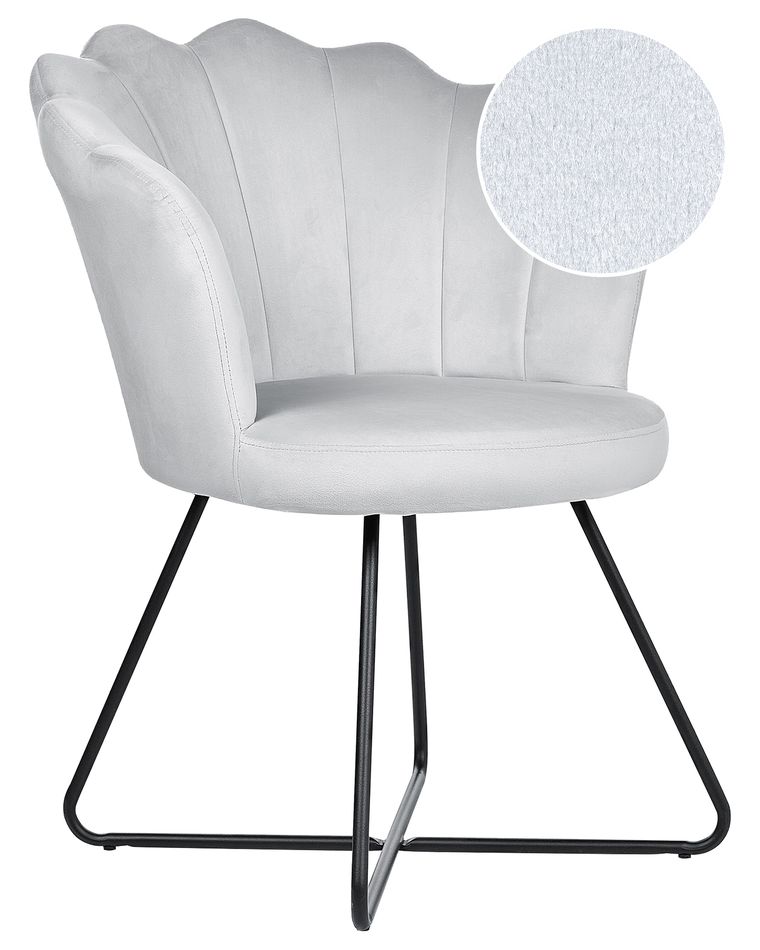 Velvet Armchair Grey LOVELOCK Beliani.de