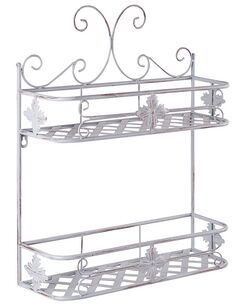 Harmaa rautainen 2-tasoinen seinähylly MARAYES Harmaa rautainen 2-tasoinen seinähylly MARAYES