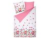 Cotton Sateen Duvet Cover Set Floral Pattern 155 x 220 cm White and Pink LARYNHILL_811438