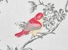 Coussin en coton brodé à motif d'oiseaux blanc 45 x 45 cm DILLENIA_893271