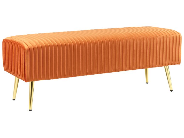 Sametová lavice do ložnice oranžová PATERSON_860403