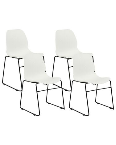 Set of 4 Dining Chairs White PANORA
