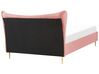 Łóżko welurowe 140 x 200 cm różowe CHALEIX_844521