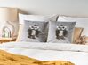 Set of 2 Velvet Kids Cushions Owl Motif 45 x 45 cm Grey OPHRYS_879403
