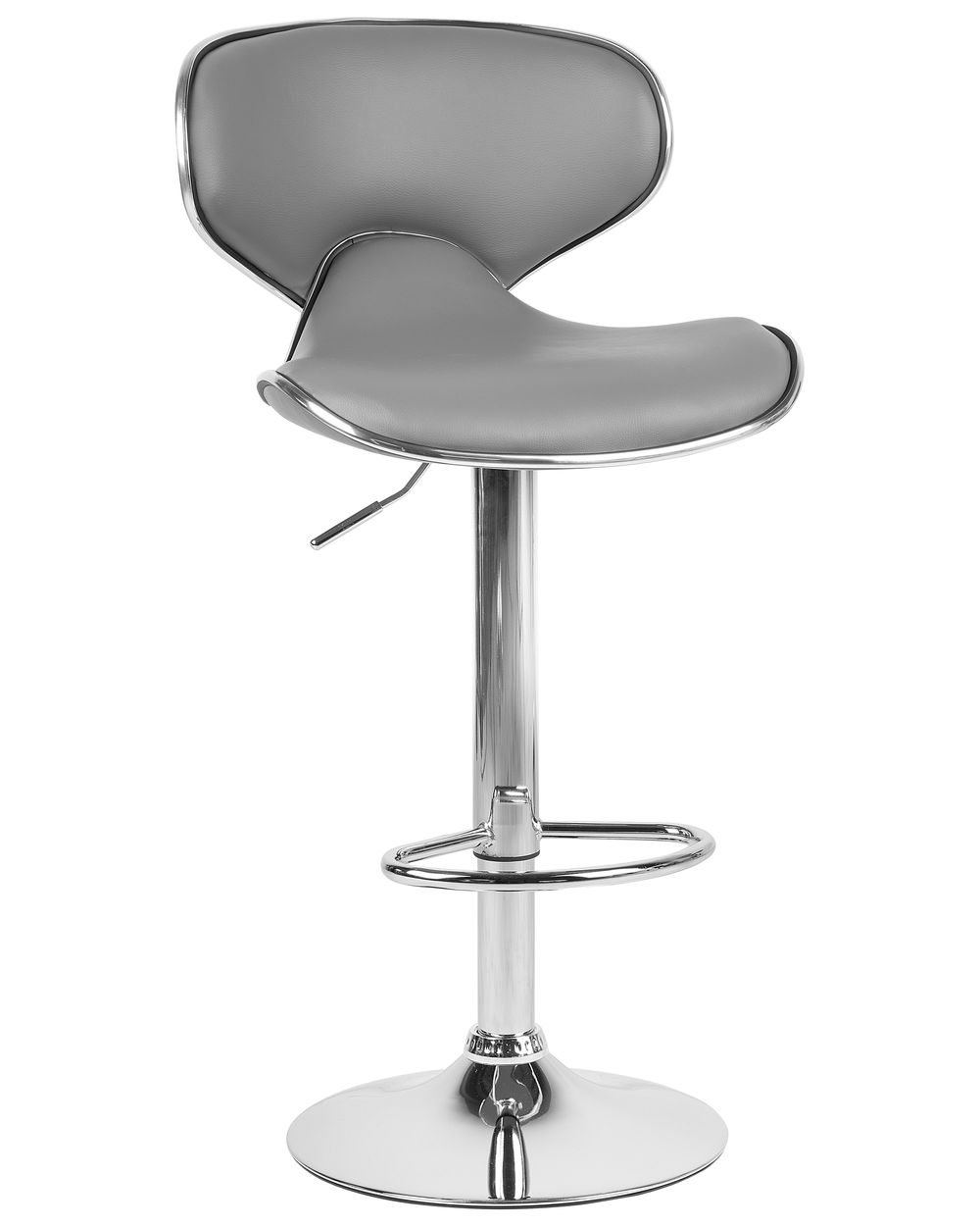 Set of 2 Faux Leather Swivel Bar Stools Grey CONWAY Beliani.co.uk