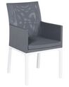Conjunto de 8 sillas de poliéster gris oscuro/blanco BACOLI_825753