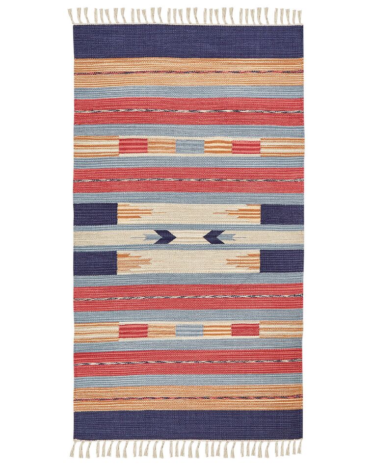 Cotton Kilim Area Rug 80 x 150 cm Multicolour GANDZAK Beliani.co.uk