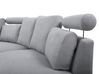 7-Sitzer Sofa hellgrau halbrund mit Ottomane ROTUNDE_709294