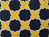 Set of 2 Cotton Cushions Quatrefoil Pattern 45 x 45 cm Blue and Yellow MUSCARI_769150