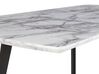 Spisebord 160/200 cm Hvid Marmorlook/Sort MOSBY_793878