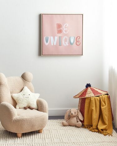 Text Frame Canvas Wall Art 63 x 63 cm Pink TAURISANO