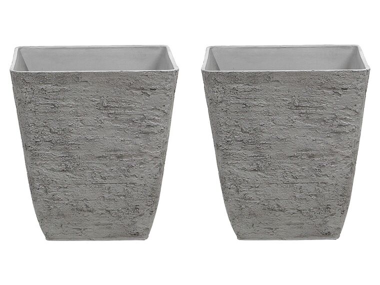 Set di 2 vasi grigio 39 x 39 x 43 cm DELOS_841673