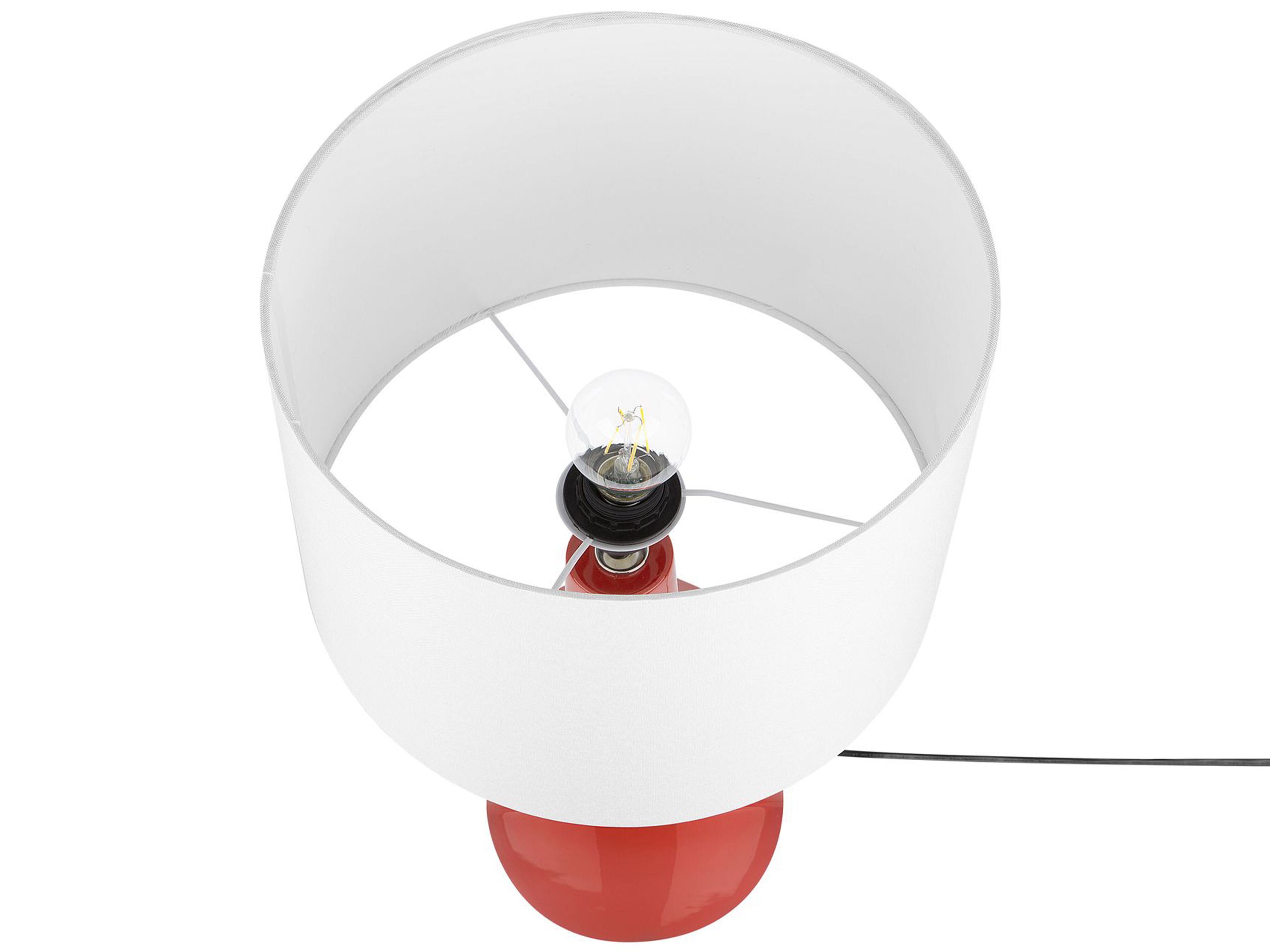 Lampa stołowa ceramiczna czerwona TRIVERSA