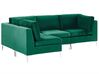 Right Hand 4 Seater Modular Velvet Corner Sofa Green EVJA_789550