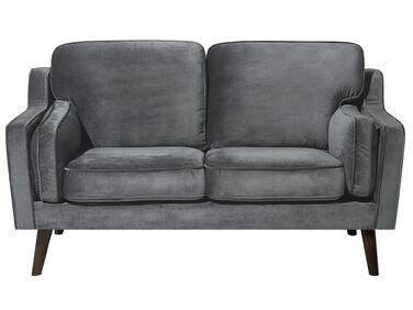 2 Seater Velvet Sofa Grey LOKKA
