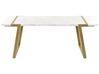 Dining Table 90 x 200 cm Marble Effect and Gold MARTYNIKA_859349