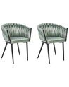 Conjunto de 2 cadeiras de jantar em veludo verde claro MILAN_914342
