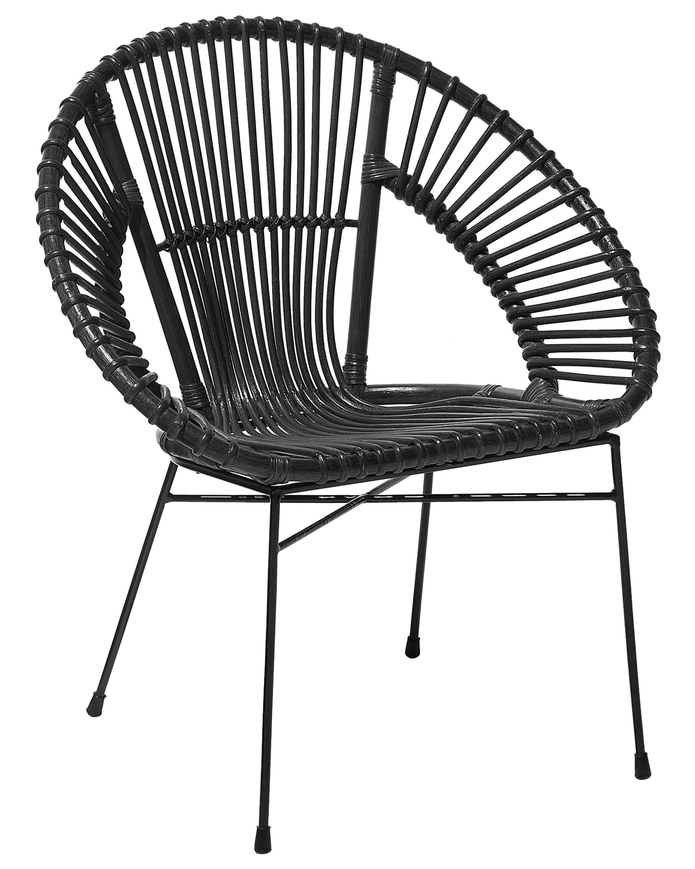 Rattan Accent Chair Black SARITA Beliani.co.uk