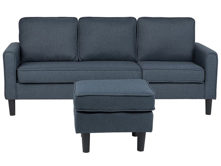3 Seater Fabric Sofa with Ottoman Dark Grey AVESTA_741935