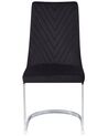 Sada 2 sametových černých jídelních židlí ALTOONA_905241