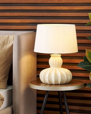 Бежева керамічна настільна лампа MALABUKA Бежева керамічна настільна лампа MALABUKA