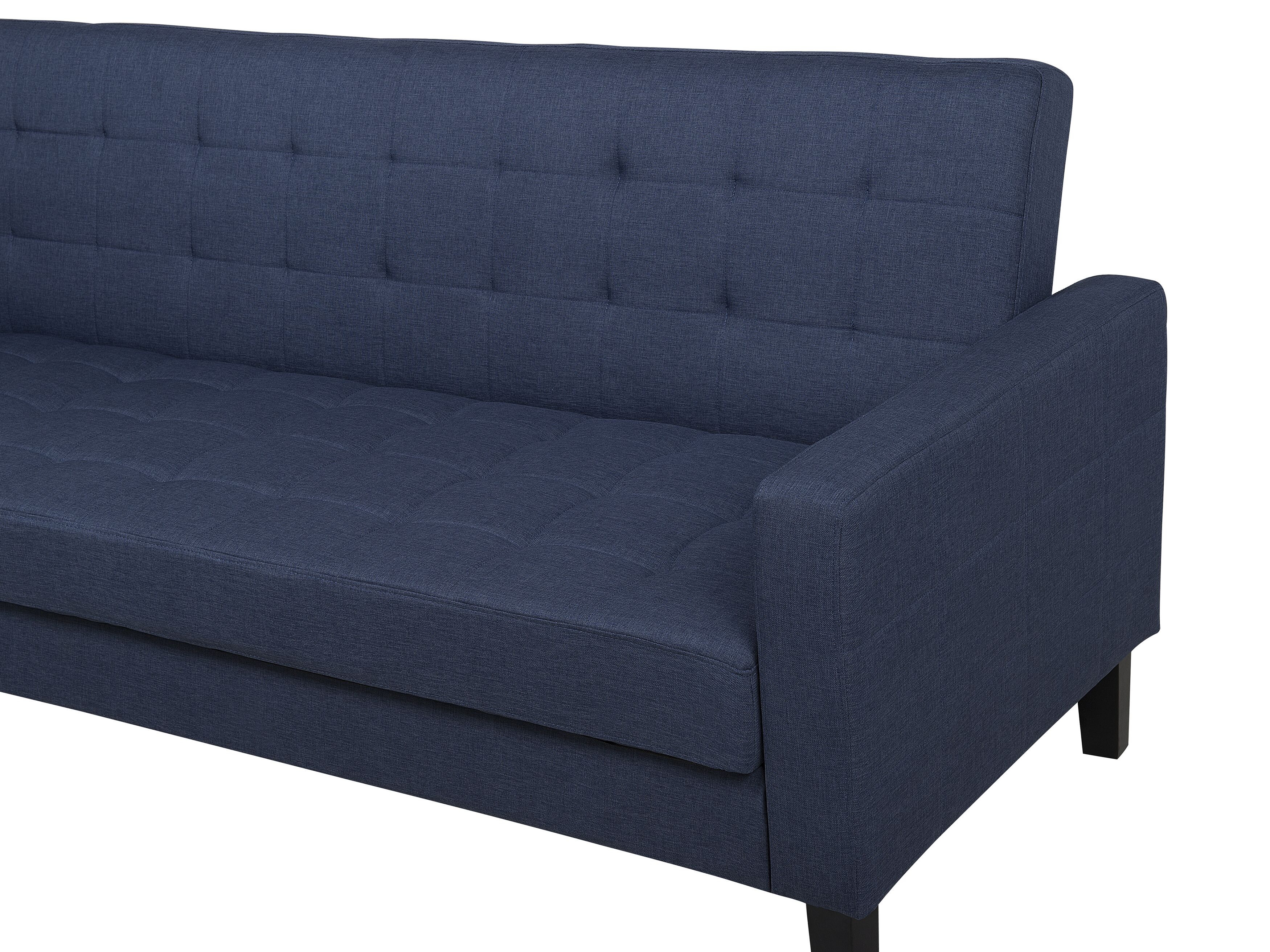 Fabric Sofa Bed Dark Blue VEHKOO | Beliani.co.uk