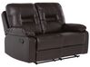 Faux Leather Manual Recliner Living Room Set Brown BERGEN_681646