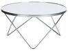 Tavolino da caffè vetro bianco e argento ⌀ 80 cm MERIDIAN II_758967