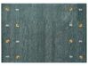 Gabbeh Teppich Wolle grün 160 x 230 cm Kurzflor CALTI _870303