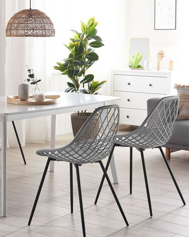 Set of 2 Dining Chairs Grey CANTON