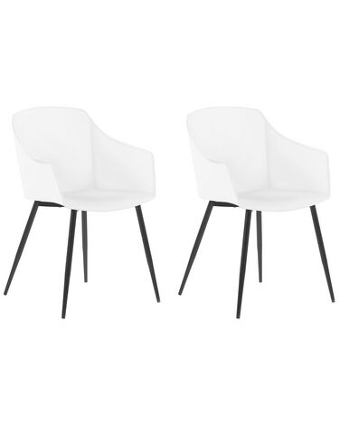 Spisebordsstol hvid PP/sort metal sæt af 2 FONDA
