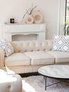 3 Seater Fabric Sofa Beige CHESTERFIELD Big_820835