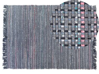 Teppich Baumwolle grau 140 x 200 cm Kurzflor BESNI
