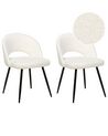 Set of 2 Boucle Dining Chairs White ONAGA_877458