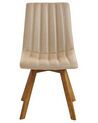 Set of 2 Fabric Dining Chairs Beige CALGARY_800054