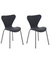 Set of 2 Velvet Dining Chairs Black BOONVILLE_862126