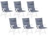 Conjunto de 6 almofadas para cadeira de jardim azuis TOSCANA/JAVA_752277