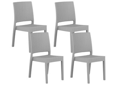 Conjunto de 4 sillas de jardín gris claro FOSSANO
