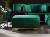Left Hand Velvet Corner Sofa with Ottoman Emerald Green OSLO_751043