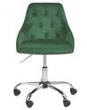Krzesło biurowe regulowane welurowe zielone PARISH_868434