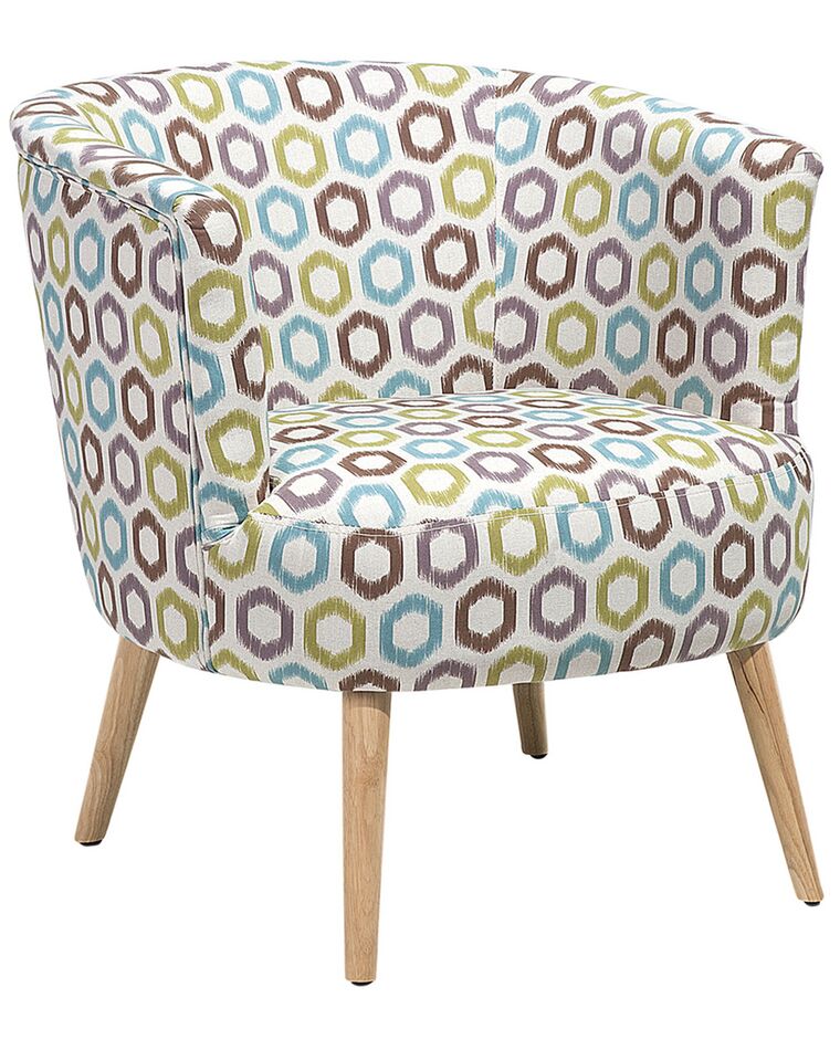 Fabric Tub Chair Geometric Pattern ODENZEN_719040