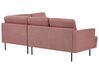 Left Hand 4 Seater Fabric Corner Sofa Pink Brown BREDA_885932