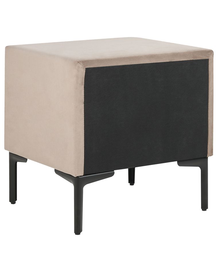 Beliani Comodino Boho 2 Cassetti In Rattan E MDF Nero: Elegante E Funzionale Per Camera Da Letto